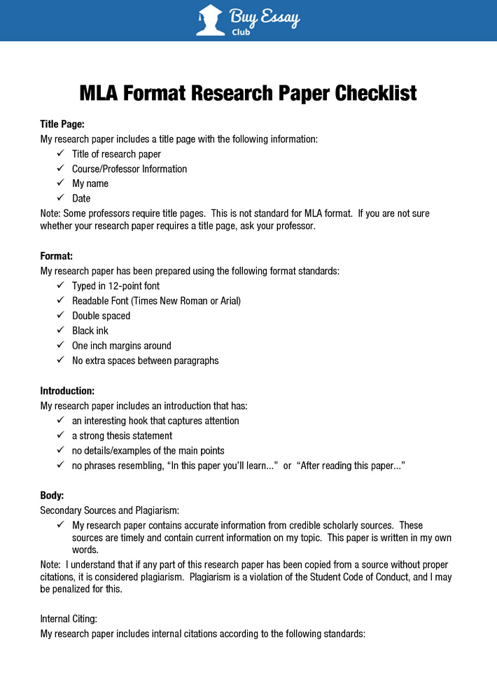 mla academic essay format