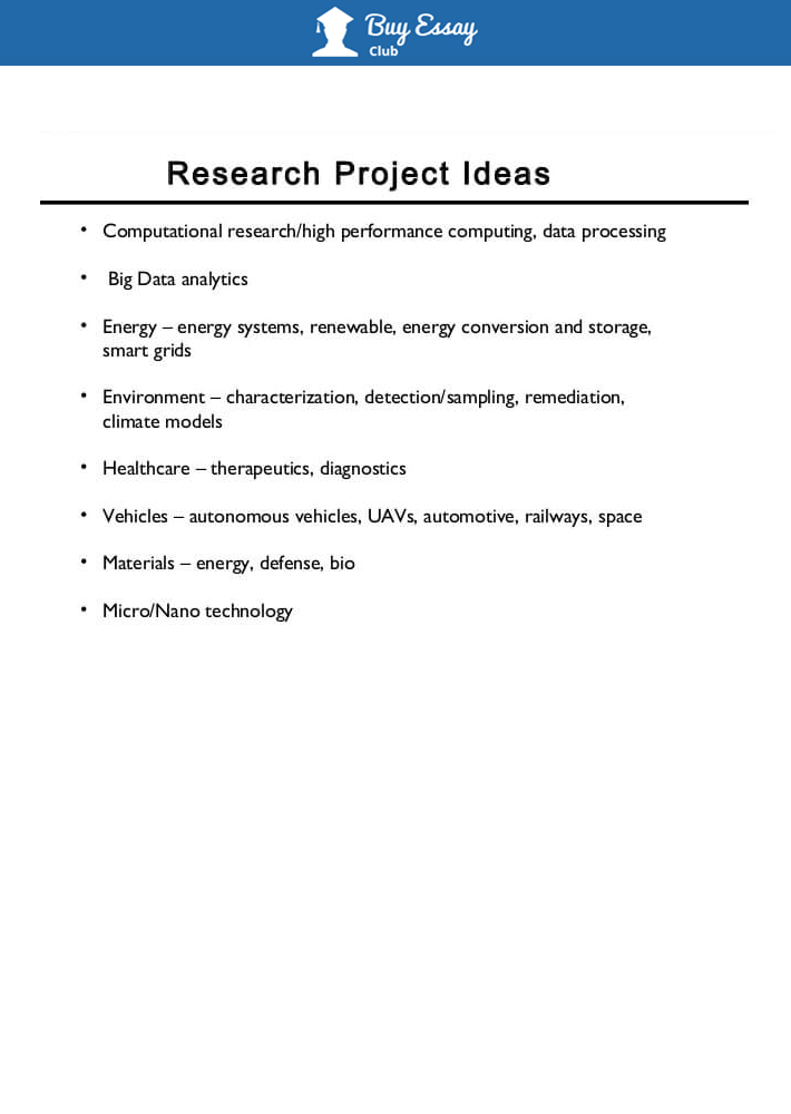 Research Project Ideas