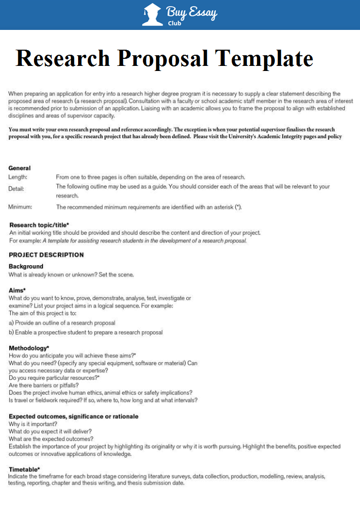 length of research proposal