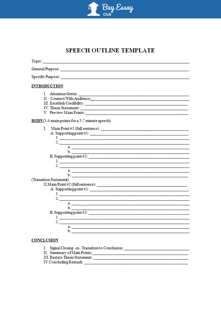 simple speech outline template