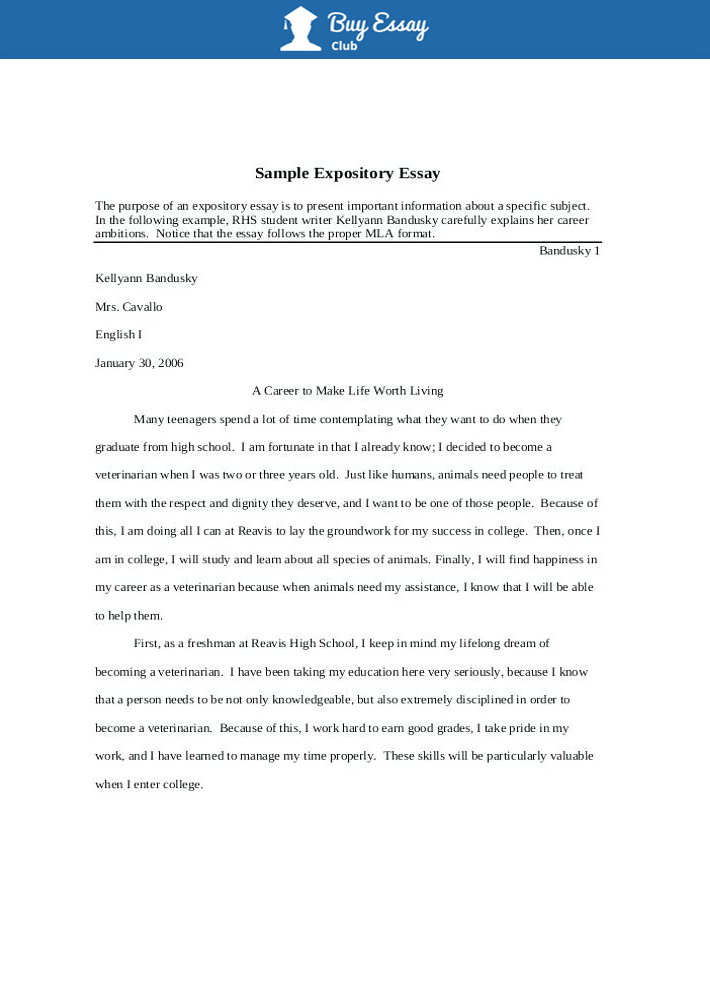 5 example of expository essay