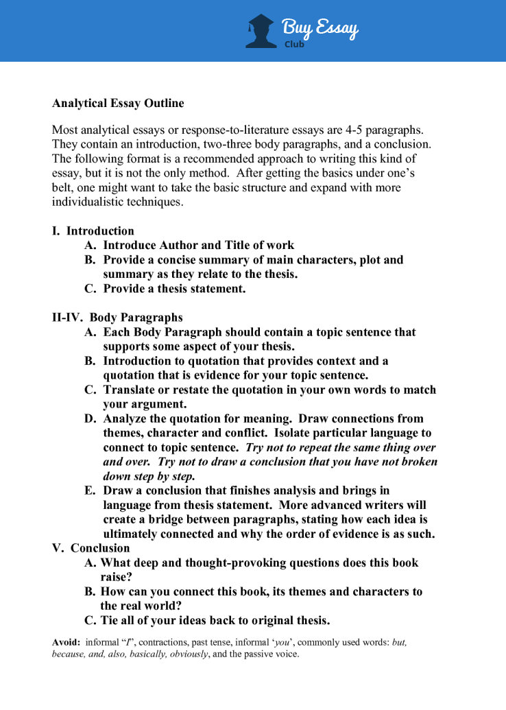 analytical essay structure