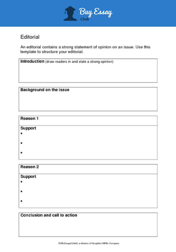 editorial writing template for students