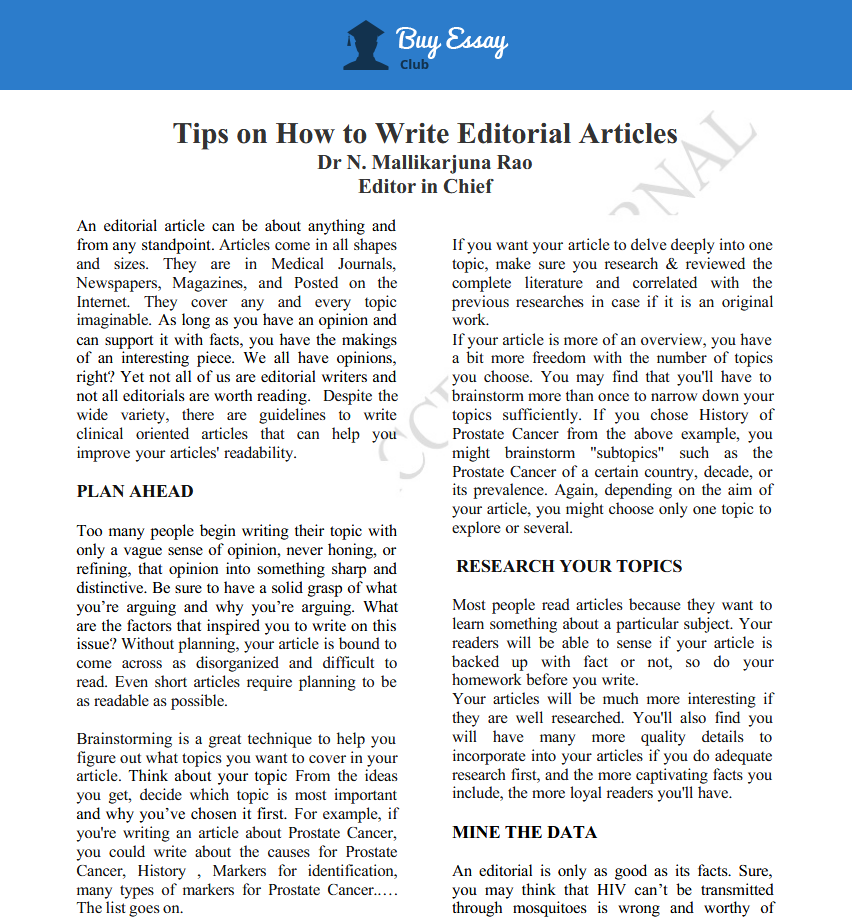 how to write an editorial